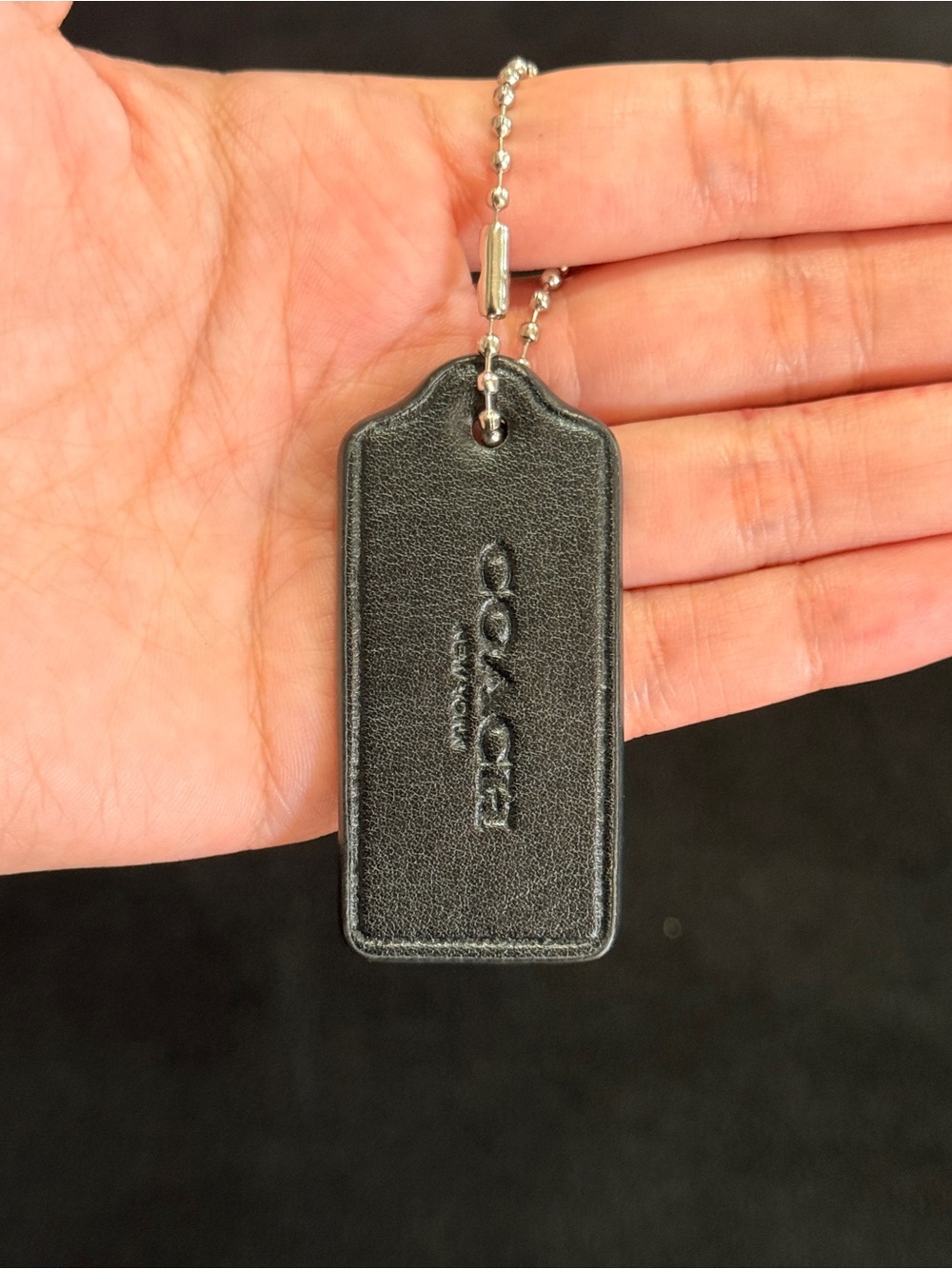 2.25” Medium Modern Coach Leather Key Fob Bag Charm Keychain Hang Tag/Hangtag